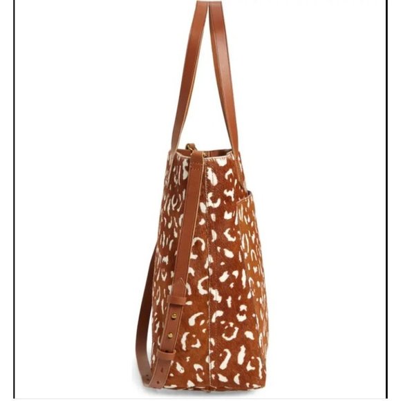 MADEWELL Calf Hair Medium Transport Tote Pecan NEW - Picture 4 of 10